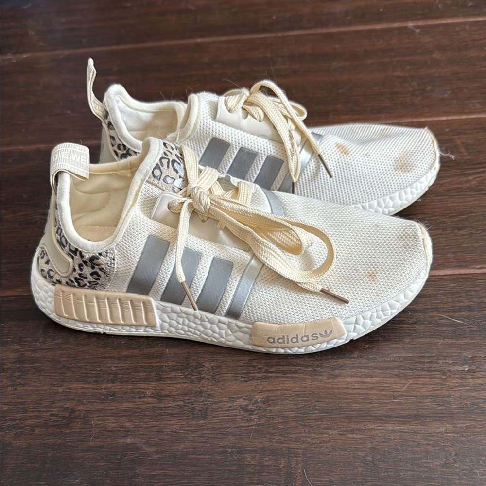 Adidas Cream and Gray leopard print Sneakers
